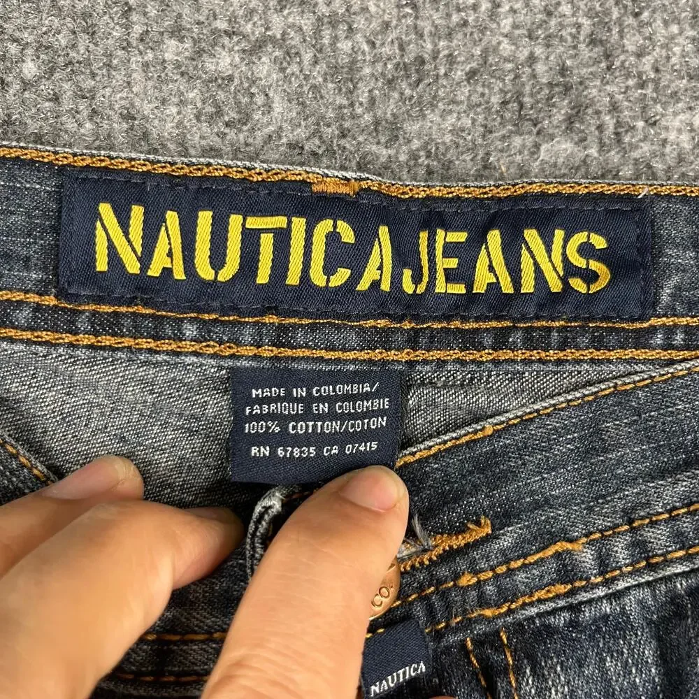Nautica Jeans Mens 34x34‎ Blue Straight Leg Classic Fit Denim Pants Casual